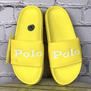 Polo Ralph Lauren Sandalen Damen Sommer Strand sonnig gelb Cayson Pantoletten 7B - Bild 1 von 6