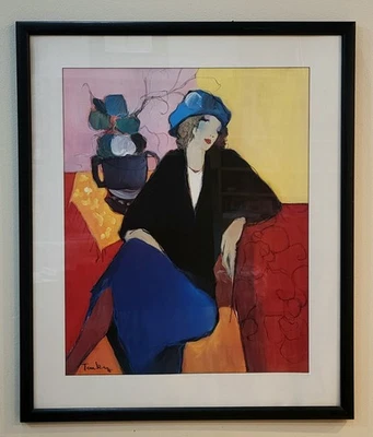 Itzchak Tarkay Suzanne Litografía Offset De Colección Enmarcada 32x38 Placa Firmada Foto 1 de 4