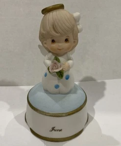 1983 Vintage Lefton Engel Juni Aufzieh Spieluhr Geschenk Happy Birthday Vintage - Bild 1 von 11