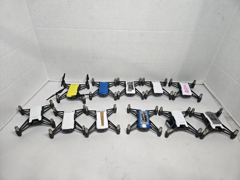 DJI Tello Minidrone Quadcopter LOT -White Camera Drone 11 Drones only FOR PARTS) - Image 1 of 4