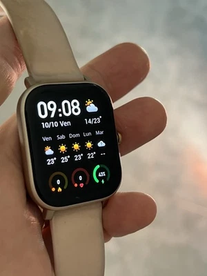 Amazfit GTS 1,65" Cassa in Acciaio Oro Rosa, Cinturino in Silicone Rosa,... - Immagine 1 di 4