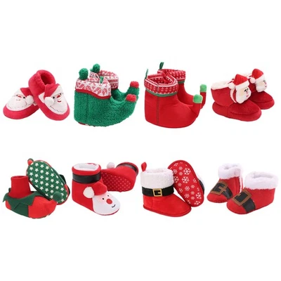 婴儿男女通用地板鞋精灵风格短靴保暖拖鞋温和新生儿服装 — 第 1/3 张图片