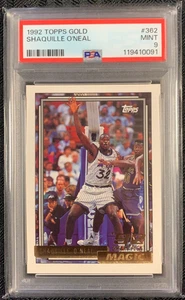 Shaquille O'Neal 1992 Topps Gold #362 '92 draft pick PSA como nuevo 9 Orlando Magic - Imagen 1 de 2