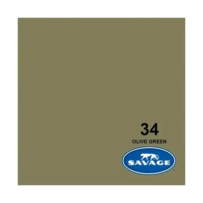 Savage 34 86" x 12 Yds Seamless Background Paper Roll - Olive Green - Image 1 of 3