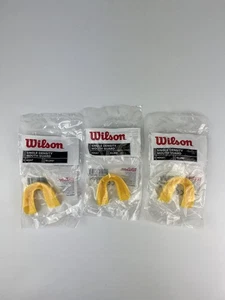NEW Wilson Single Density mouth Guard Lot Of 3 Yellow Color Size  Adult  - Picture 1 of 4