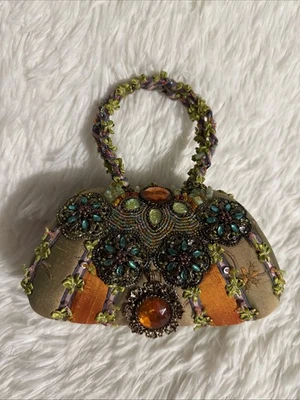 Mary Frances Hard Shell Beaded Purse Clutch Glam Formal Fairy Artsy Sparkly Boho - Image 1 of 4