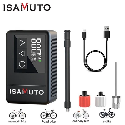 ISAMUTO MINI Portable Bicycle Tire Pump Max 120 PSI Fast Inflation Bike Air Pump - Image 1 of 4