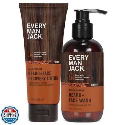 Every Man Jack Men's Beard + Face Wash and Lotion Set - Subtle Aged Bourbon S - Image 1 of 4