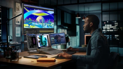 ACEELE: World First 4K Smart Portable Quad Monitor AC01-00088 FREE DOMESTIC SHIP - Image 1 of 4