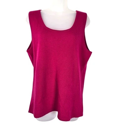 Neiman Marcus Cashmere Shell Women's 2X Dark Raspberry Feminine Capsule Wardrobe - Image 1 of 4