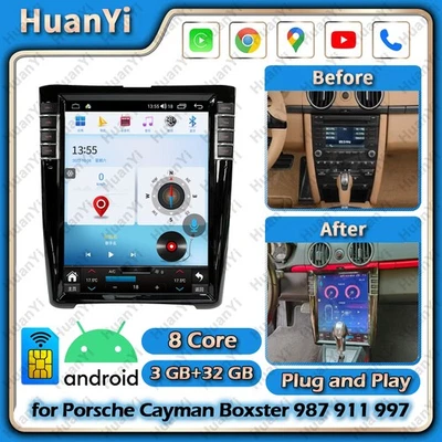 Android Car Radio 2Din Stereo for Porsche Cayman Boxster 987 911 997 2005-2012 - Image 1 of 4