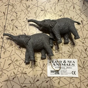 Vintage Safari Ltd / AAA Elefant Babys PVC Figur Set - Bild 1 von 6