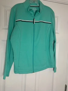 Made For Life Womens Zip Up Long Sleeve Jacket Size L Blue/Turquoise NWOT - Picture 1 of 6