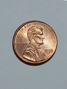 1999 Lincoln Memorial penny with major off center rim & DblDie "ONE CENT" on rev - Picture 1 of 4