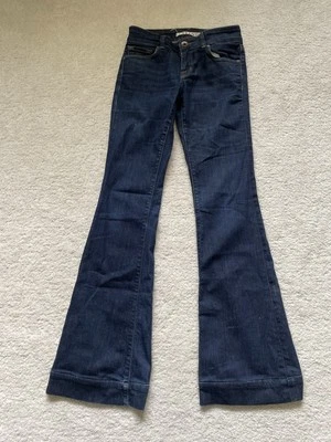 J Brand Love Story Dark Flare Jeans Womens Size 26x32 Dark Wash Pure Low Rise - Image 1 of 4