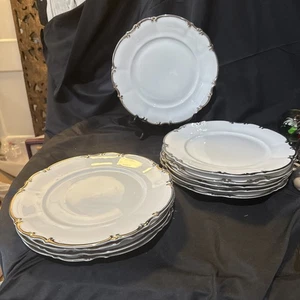 hutschenreuther selb bavaria Revere White Platinum Trim Set 10 Dinner Plates 10  - Picture 1 of 12