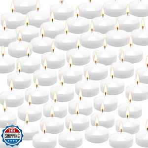 50 Pack of 2-Inch White Floating Candles - Ideal for Weddings, Home Décor, Sp - Picture 1 of 5