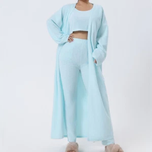 Cozy Pajama Set, 3 Piece Lounge Set, Cute Loungewear, Warm Suit Sets, Matching S - Picture 1 of 16
