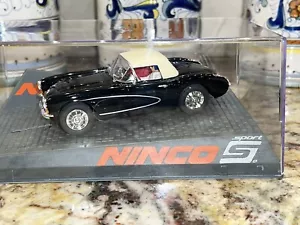 NINCO 50583 SUPER NICE 1956 CORVETTE BLACK 1/32 SLOT NEW OLD STOCK SEALED CASE! - Picture 1 of 6