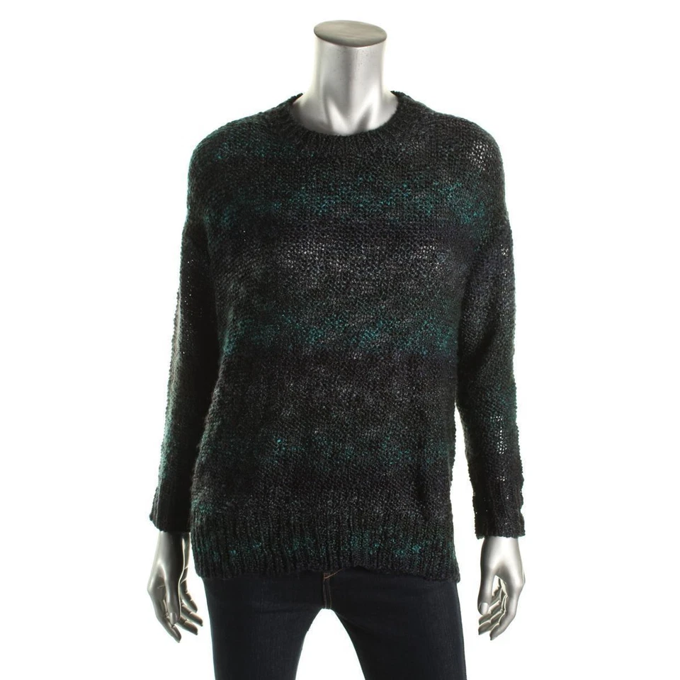 Ralph Lauren女式蓝绿色多印花高低毛衣小号 — 第 1/1 张图片