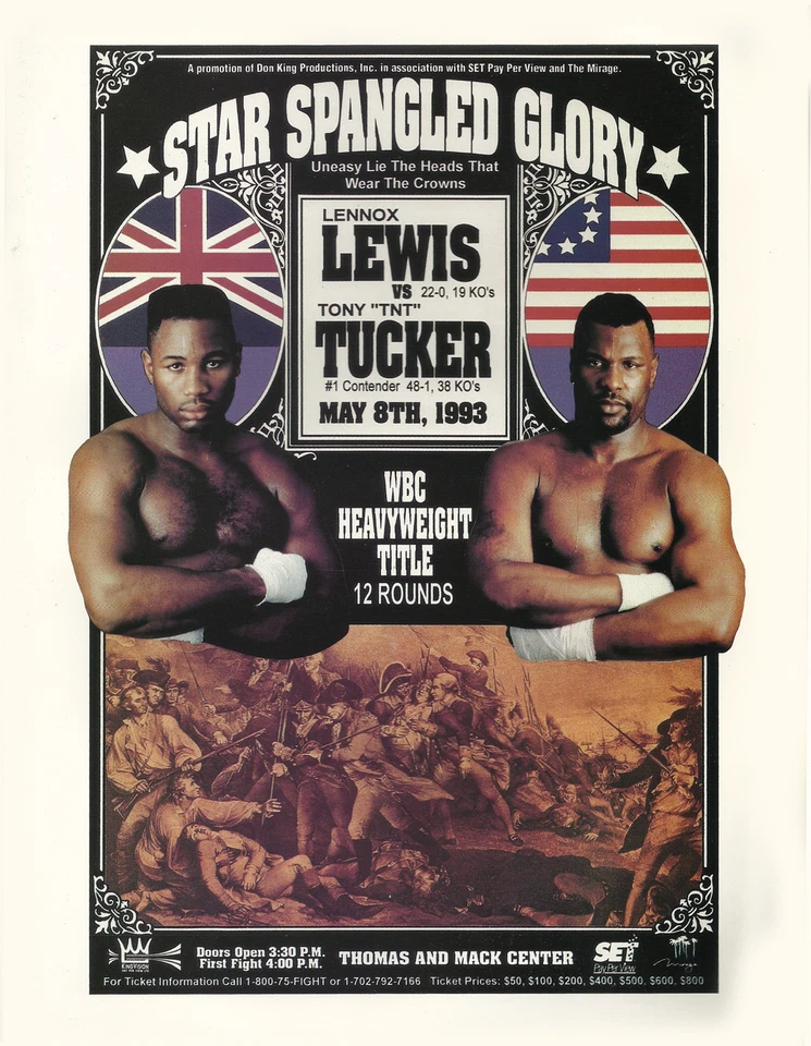 VINTAGE LENNOX LEWIS vs. TONY TUCKER plus Chavez Official BOXING FIGHT Program - Image 1 of 1