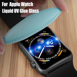 Nano Liquid Glue UV Glass For Apple Watch 45 40 44mm Screen Protector Full Cover - Picture 1 of 21