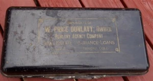 WM PRICE DUNLAVY REAL ESTATE AGENCY TRINIDAD COLORADO 1913 DOCUMENT BOX POITREY - Bild 1 von 4
