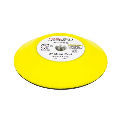 TOOL GUY REPUBLIC TGR 3" Hook and Loop Sanding Backup Pad 5/16-24 Female Thread