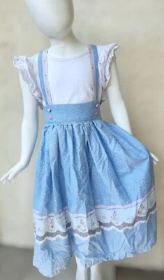 VTG Daisy Kingdom Honey Bunny Collection Fabric Homemade Pinafore Apron Dress 6 - Изображение 1 из 4