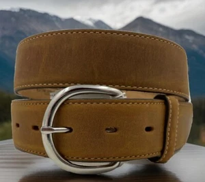 Justin WESTERN CLASSIC USA Leather Belt Size 32 Made in USA 53709 NWT - Picture 1 of 7
