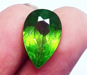 Peridot Pear Shape 8.55 Ct Certified Loose Gemstone With Free Gift - Picture 1 of 6