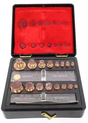 Vintage Ohaus Scale Corporation Wood Assay Scale Balance Weight Set • 99.95$