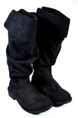 Girl's Slouch Boots Black Easy Zip/Wear Two Ways Calf-High 12M Kohl's #73277 NWT - Image 1 of 4