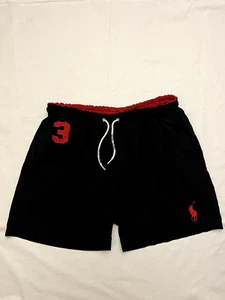 POLO RALPH LAUREN DRAWSTRING SHORTS BOYS SIZE L STREET WEAR Y2K PONY LOGO BLACK - Picture 1 of 8