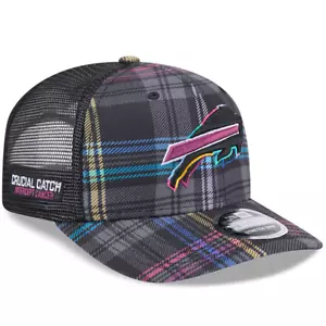 Buffalo Bills New Era 2024 NFL Crucial Catch Plaid 9SEVENTY Trucker Snapback Hat - Picture 1 of 6