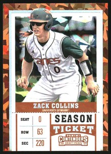 2017 Panini Contenders Draft Picks Cracked Ice Ticket #25B Zack Collins White/23