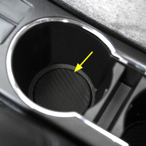 2Pcs/Set Black Round Car Water Cup Slot Non-Slip Elastic Rubber Mat Accessories