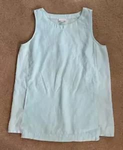 Pure Jill Linen Tunic Top Sleeveless Womens Size M 100% Linen Aqua Cool Comfort - Picture 1 of 9