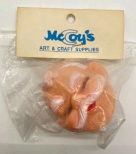 Vtg McCoy's Plastic Santa Claus Head Face Mask NOS Doll Making Korea Old Man - Picture 1 of 4
