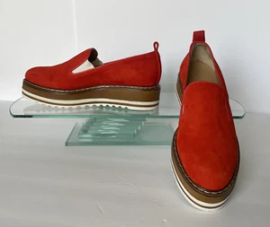 Scarpe mocassini Michele Lopriore Cassidy rosso scamosciato plateau US 7,5 - Foto 1 di 11