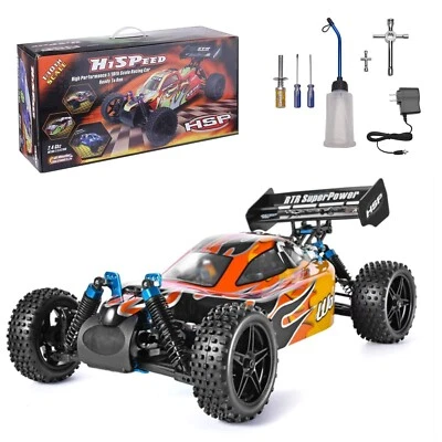 HSP RC Car 1:10 Scale 4wd RC Toys Two Speed Off Road Car Buggy Nitro Gas Power - Image 1 of 4