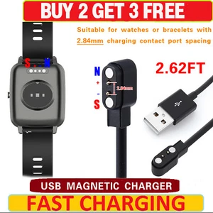 2Pin USB Magnetic Charger Cable 2.84mm Smart Watch Bracelet Hand Ring Charging - Picture 1 of 11