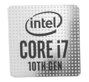 1 PCS Sticker for CORE i7 10th GEN Silver Skylake Logo Decal 18mm x 18mm - Afbeelding 1 van 1