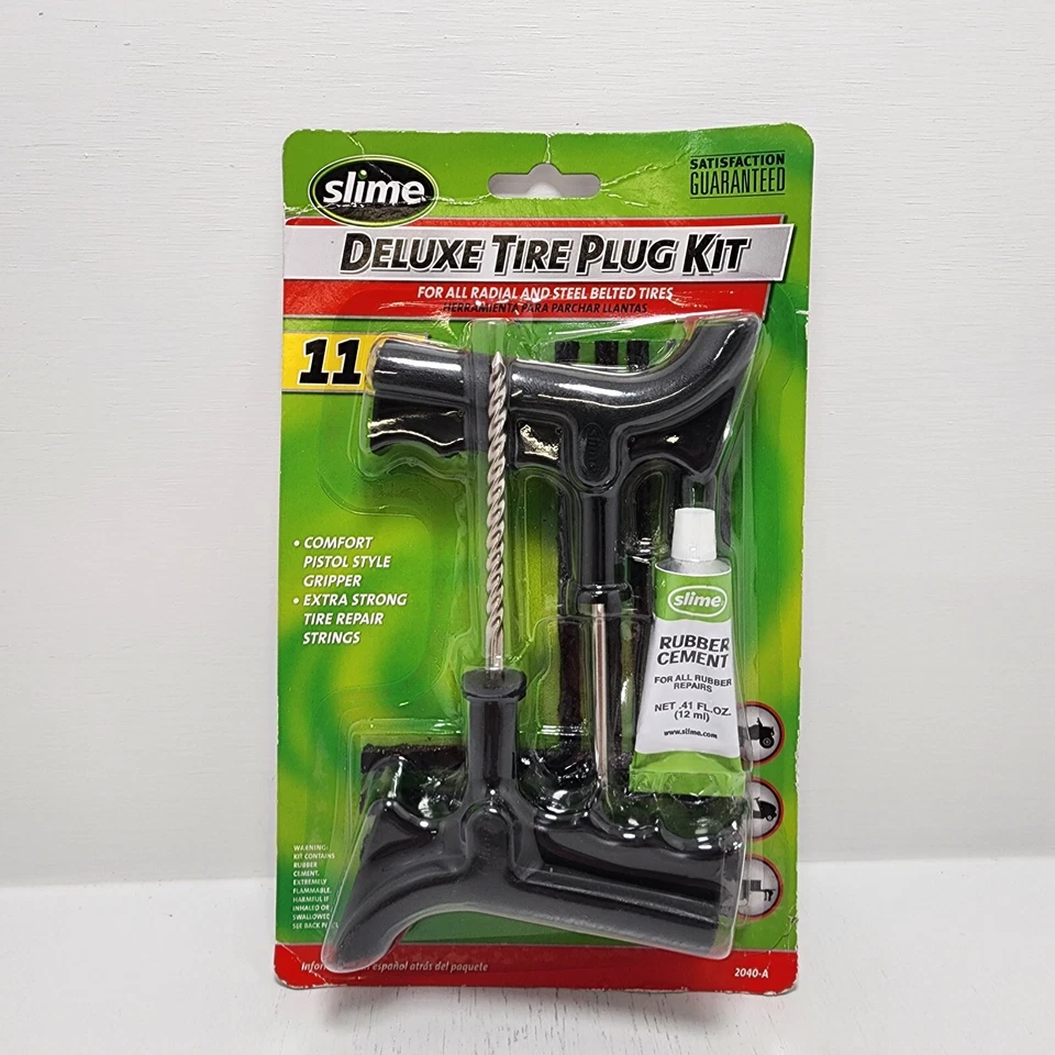 Slime Deluxe 11 Piece Tire Repair Reamer Plug Kit Pistol Grip 2040-A | Free Ship - Image 1 of 1
