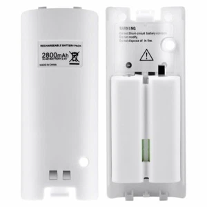 2pcs 2800mAh Rechargeable Battery Pack For Nintendo Wii Remote Controller White - Foto 1 di 7