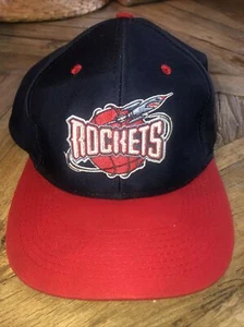 Vintage 90s Logo 7 Houston Rockets NBA Basketball Snapback Hat - Picture 1 of 10