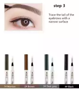 New 3D Eyebrow Tattoo Fork Pen Pencil Microblading Enhancer Waterproof 4Tip Brow - Picture 1 of 14