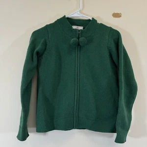 CPC Childrens Wear Girls Pippa Pom Pom Lambswool Cardigan Sweater Size 10 Green - Picture 1 of 6