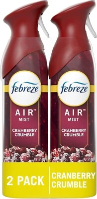BRANDED Febreze Air Mist Odor-Fighting Air Freshener Cranberry Crumble, 8.8 oz. 2 Pack