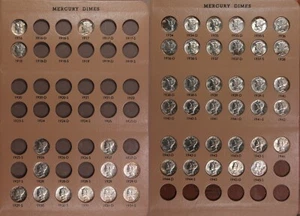 1916-1945 PDS Mercury Dime AU/BU Starter Set, 49 monete, scelta AU - scelta FDC - Foto 1 di 4